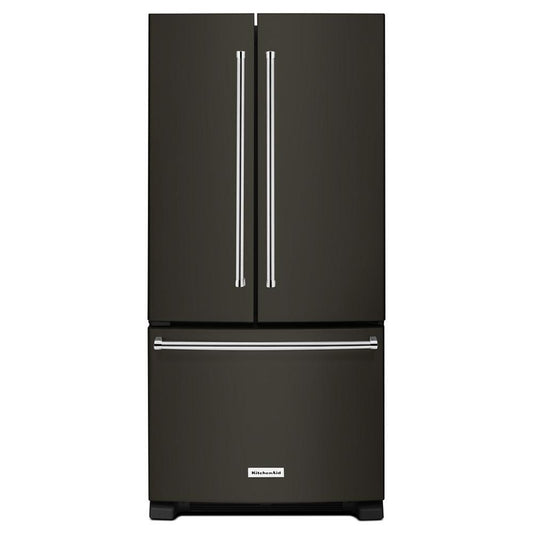 Kitchenaid KRFF302EBS 22 cu. Ft. 33-Inch Width Standard Depth French Door Refrigerator with Interior Dispense and PrintShield™ Finish