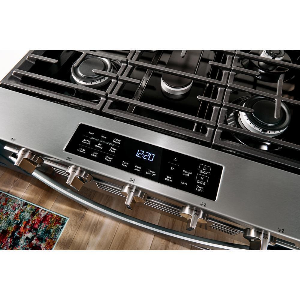 Whirlpool WSGS5030SB 30-inch Gas Smart Range with Air Cooking Technology