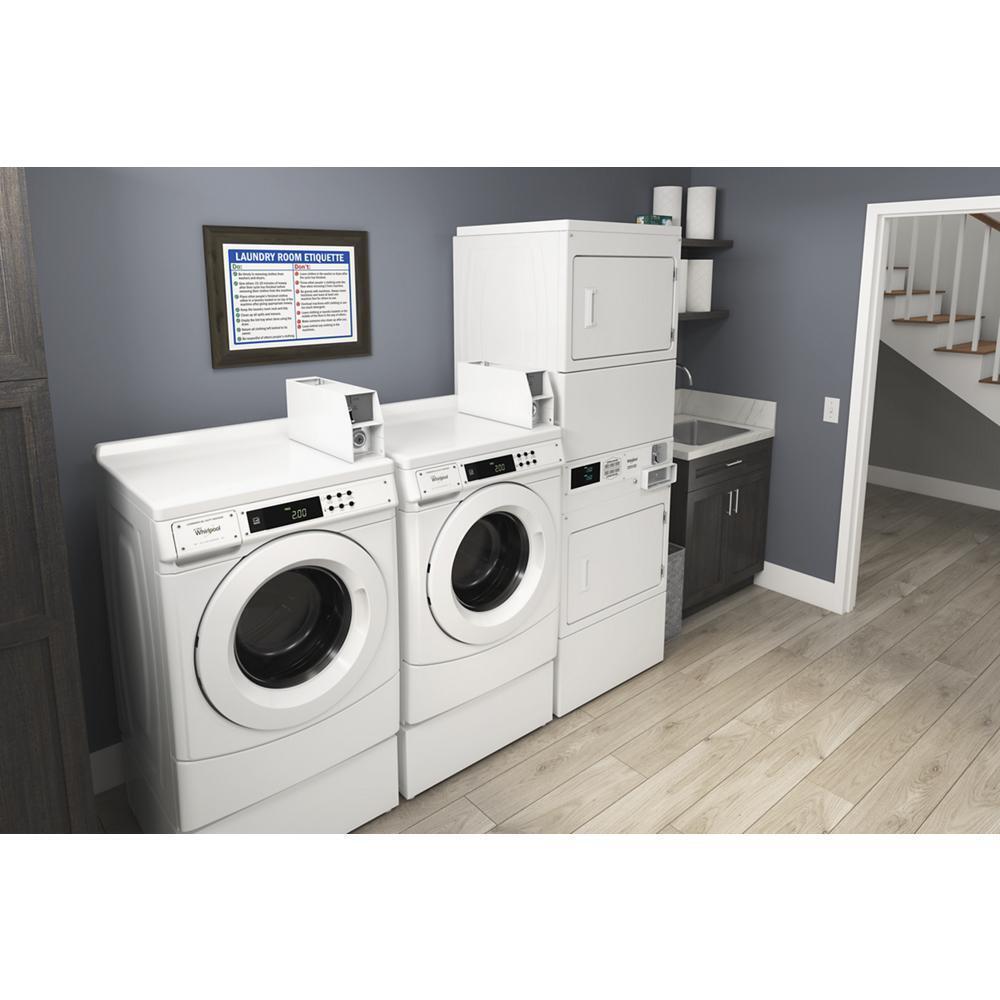 Whirlpool Commercial Gas Stack Dryer with Factory-Installed Coin Drop and Coin Box