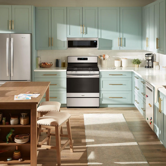 Whirlpool WFGS3130TS 30-inch Gas Range with Crispy Mode and Dishwasher Safe Grates