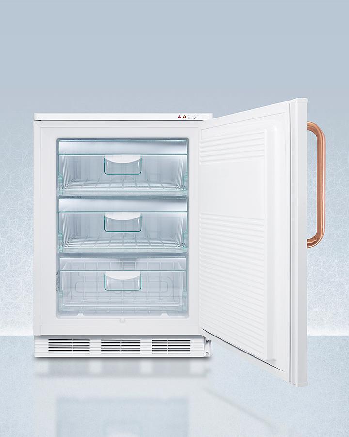 Summit VT65MLTBC 24" Wide All-freezer With Antimicrobial Pure Copper Handle