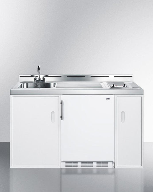 Summit C60ELGLASS 60" Wide All-in-one Kitchenette