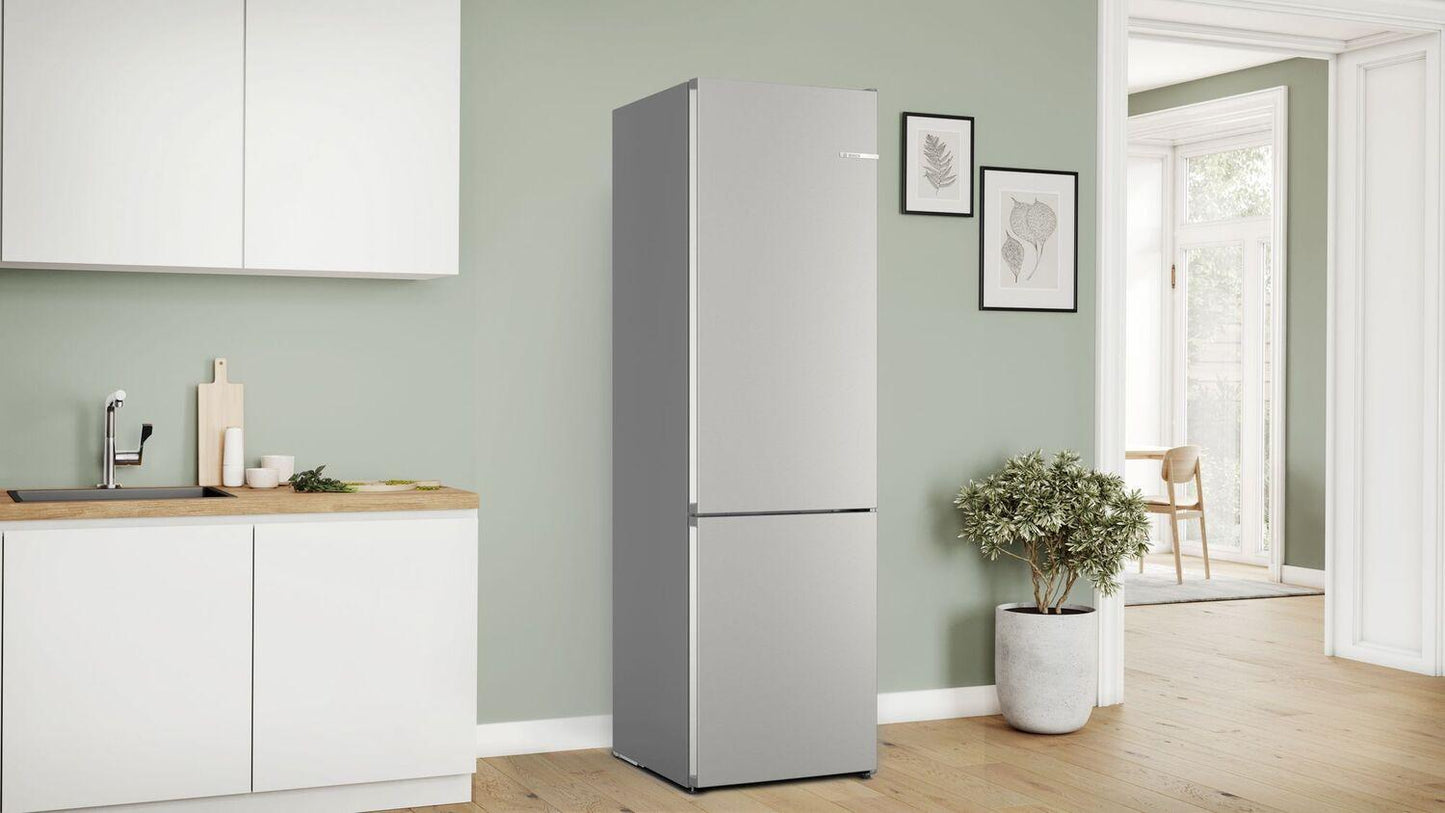 Bosch B24CB80ESS 800 Series, free-standing fridge-freezer with freezer at bottom, 24'', Brushed steel (with anti-fingerprint), Total No Frost