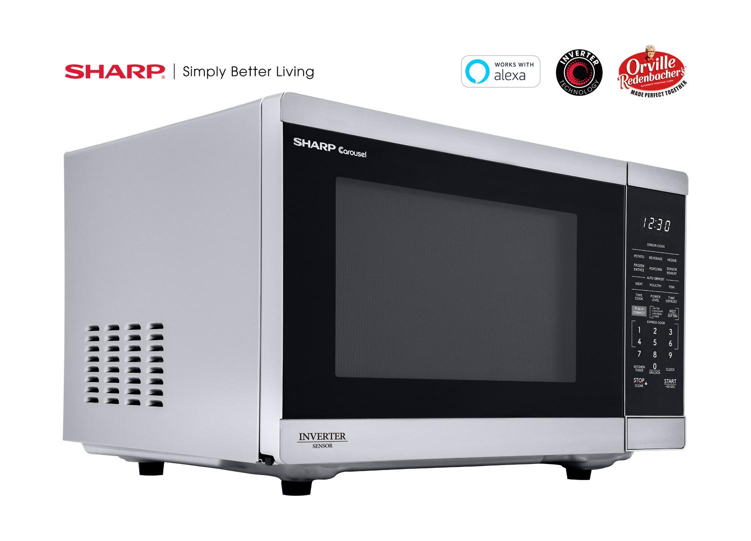 SMC1469KS Sharp 1.4 cu. ft. 1100W Smart Stainless Steel Microwave Oven with Inverter Technology