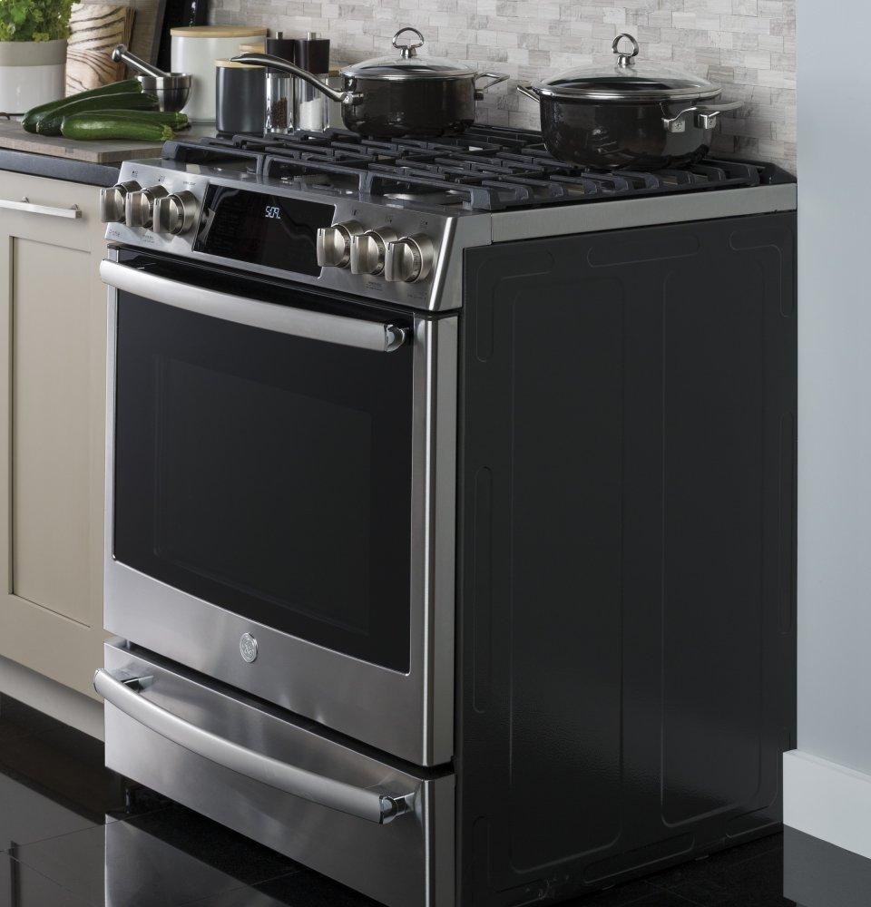 GE Profile™ 30" Smart Slide-In Front-Control Gas Range