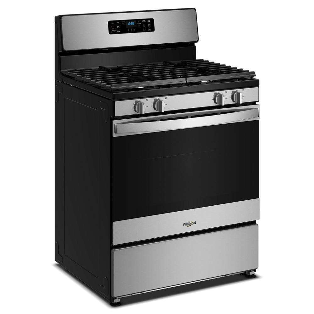 Whirlpool WFGS3130TS 30-inch Gas Range with Crispy Mode and Dishwasher Safe Grates