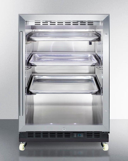 Summit SCR610BLRI 24" Wide Built-in Mini Reach-in Beverage Center With Dolly