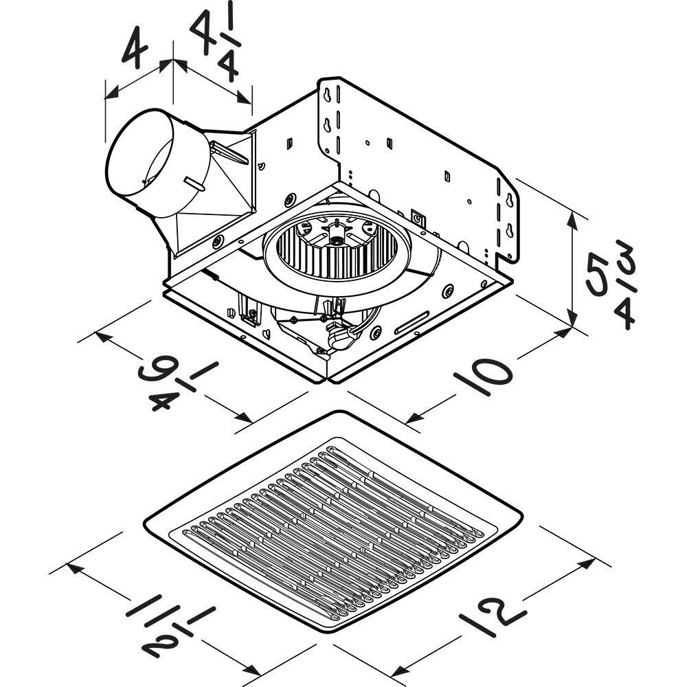 AE80B Broan Flex™ Series 80 CFM 0.7 Sones Ventilation Fan Energy Star®
