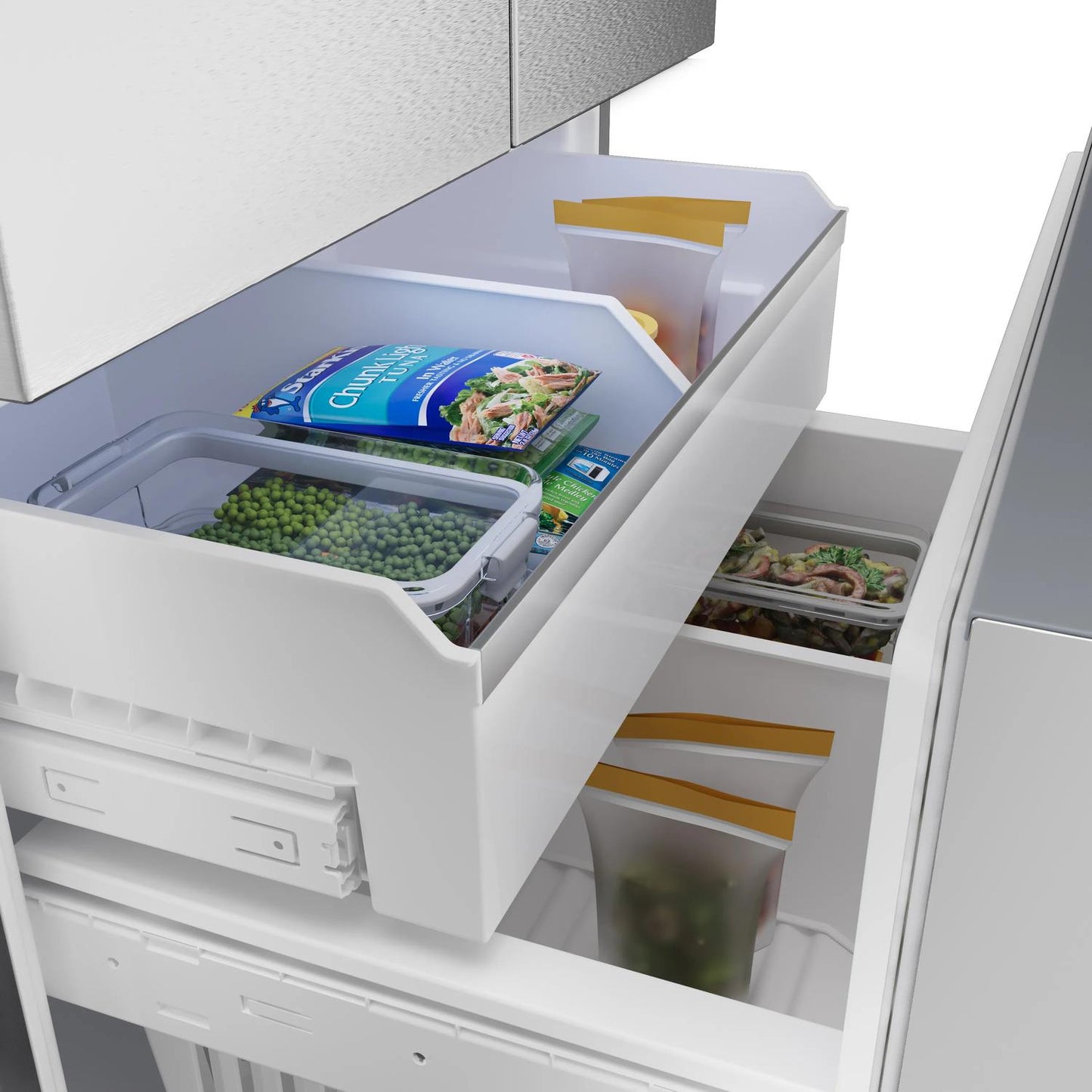 Bosch B36FD52SNS 500 Series, French Door Bottom freezer, multi door, 36'', Brushed steel (with anti-fingerprint), Total No Frost