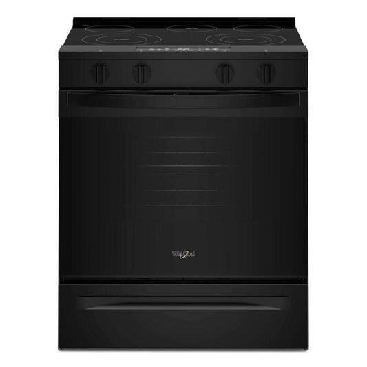 Whirlpool WSES4530TB 30-inch Electric Smart Range with Air Cooking Technology and Steam Clean