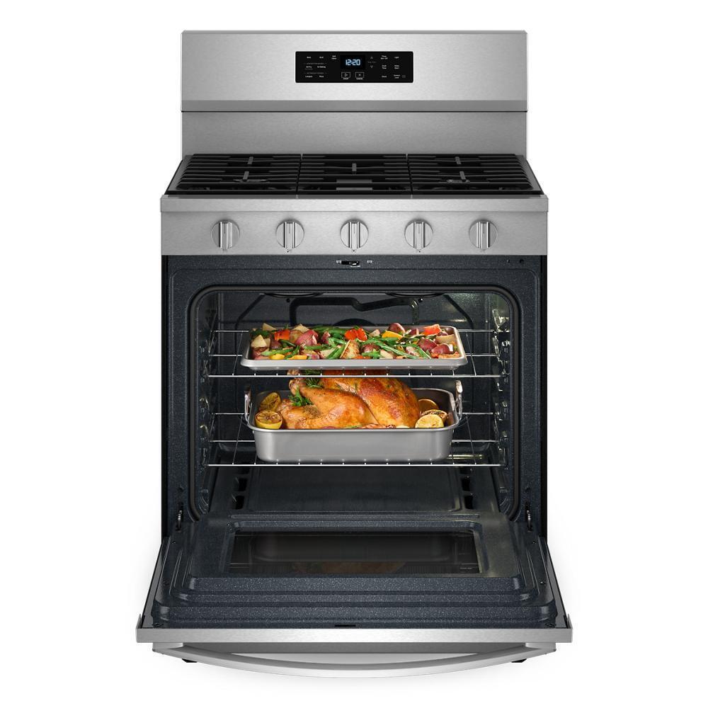 Whirlpool WFGS5030RS 30-inch Gas Range with Air Cooking Technology, No Preheat Air Fry and Air Baking and Self Clean