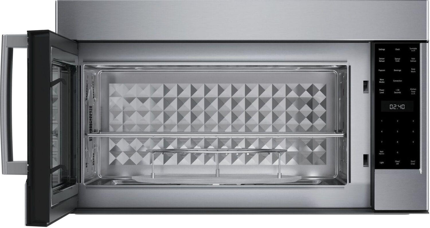 Bosch HMV8054U 800 Series, Over-The-Range Microwave, 30'', Door Hinge: left, Stainless steel