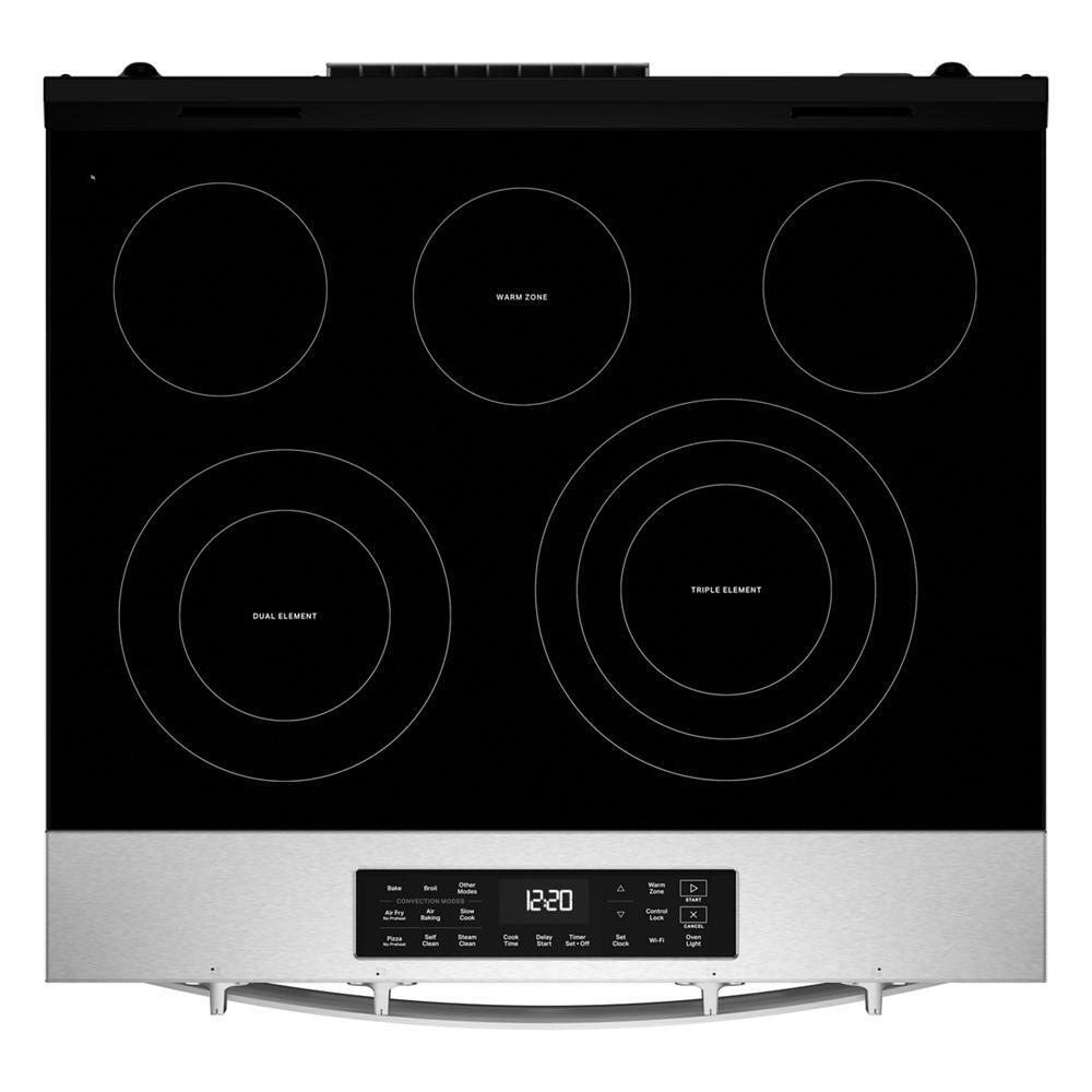 Whirlpool WSES5030SZ 30-inch Electric Smart Range with Air Cooking Technology