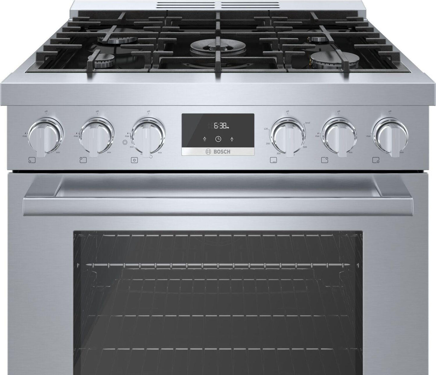 Bosch HDS8055U 800 Series, Dual fuel freestanding range, 30'', Stainless steel