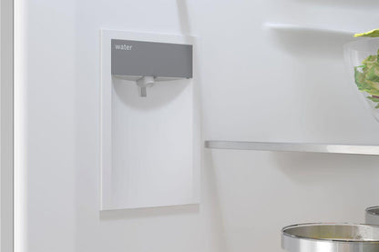 Bosch B24CB80ESW 800 Series, free-standing fridge-freezer with freezer at bottom, glass door, 24'', White, Total No Frost