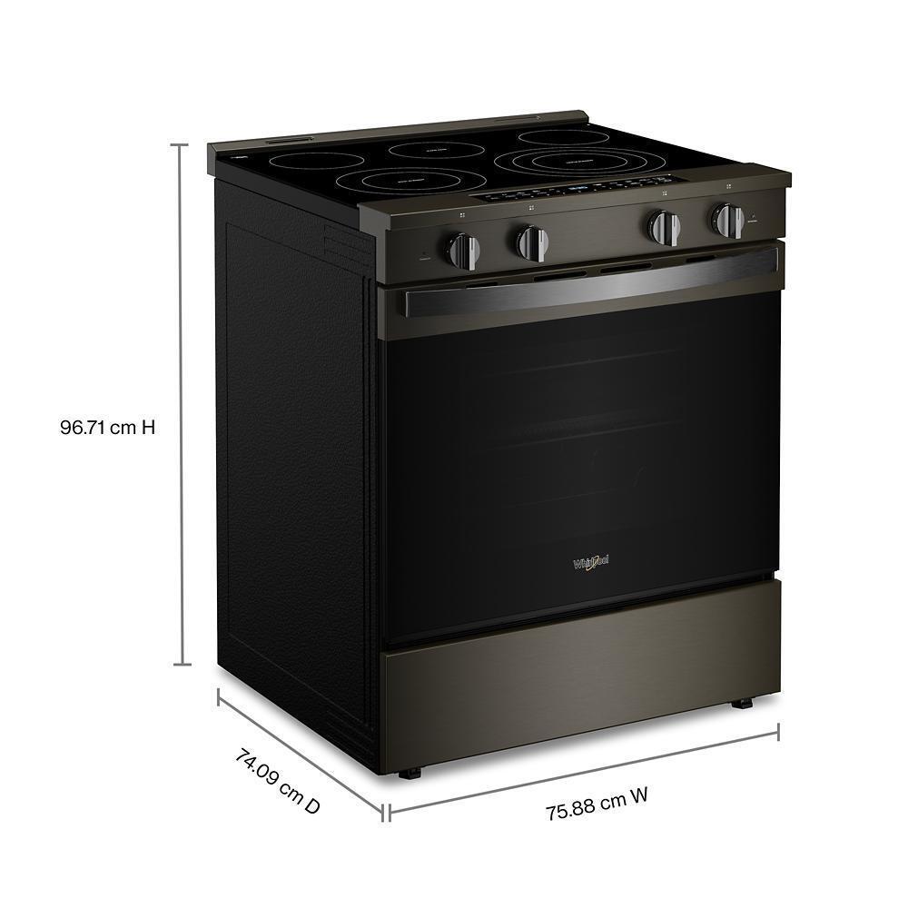 Whirlpool WSES7530RV 30-inch Smart Slide in Electric Range with Air Cooking Technology, No Preheat Air Fry, WipeClean™ Coating, Steam/Self Clean and High Speed Preheat