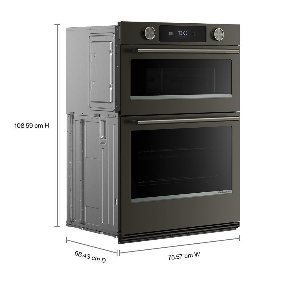 Kitchenaid KOEC930SBE 30-inch Smart Electric Combo Wall Oven with Intelligent Cooking Camera - Black Ore
