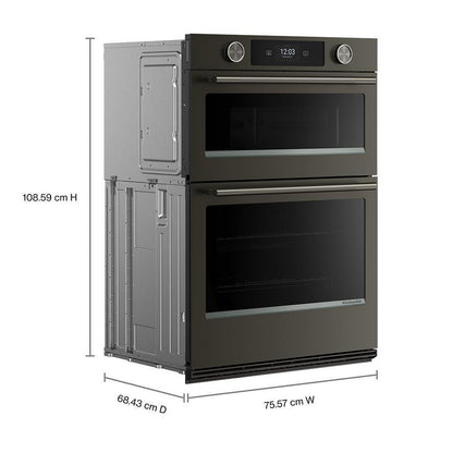 Kitchenaid KOEC930SBE 30-inch Smart Electric Combo Wall Oven with Intelligent Cooking Camera - Black Ore