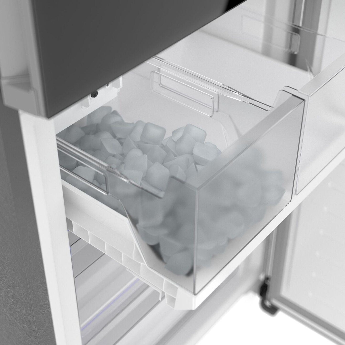 Bosch B24CB80ESB 800 Series, free-standing fridge-freezer with freezer at bottom, glass door, 24'', Black, Total No Frost