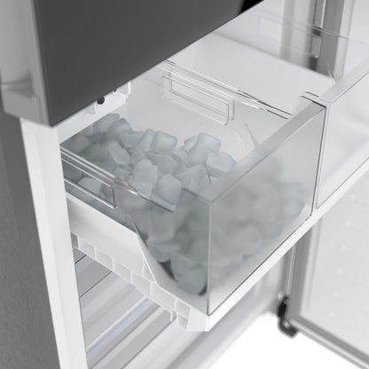 Bosch B24CB80ESB 800 Series, free-standing fridge-freezer with freezer at bottom, glass door, 24'', Black, Total No Frost
