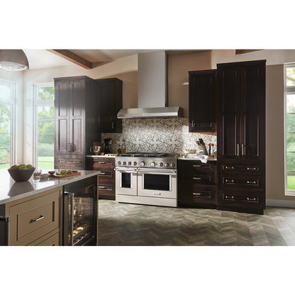 Kitchenaid KVWC958KSS 48'' 585 or 1170 CFM Motor Class Commercial-Style Wall-Mount Canopy Range Hood