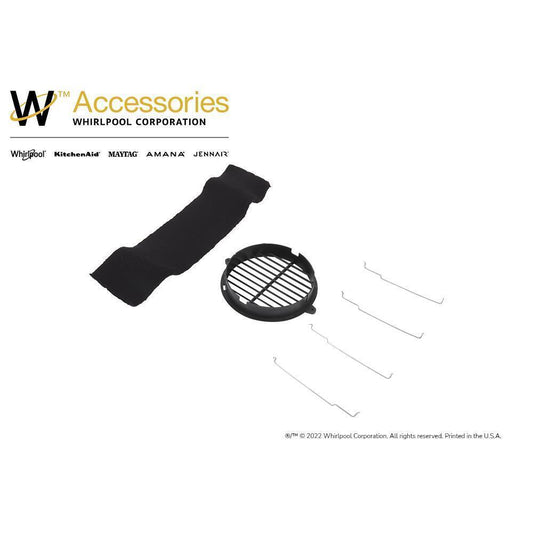 Maytag W10356918 30" Range Hood Recirculation Kit with (1) charcoal filter, (1) black vent cover and (4) mounting brackets