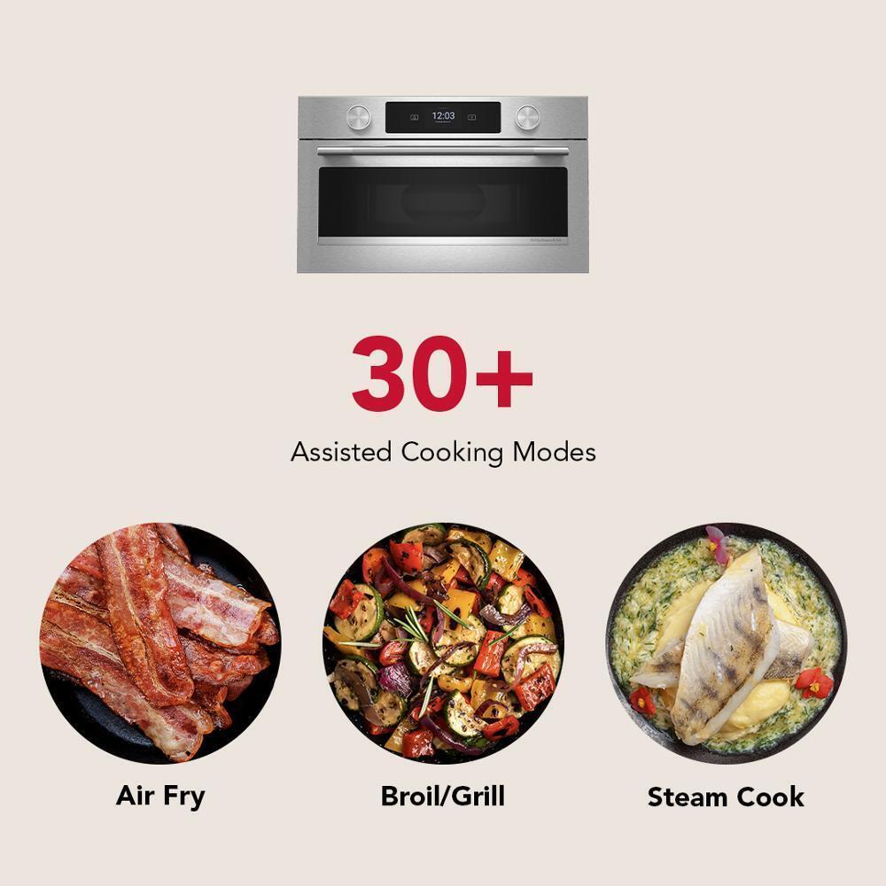 Kitchenaid KOEC630SPS 30-inch Smart Electric Combo Wall Oven with Assisted Cooking Modes - PrintShield™ Finish