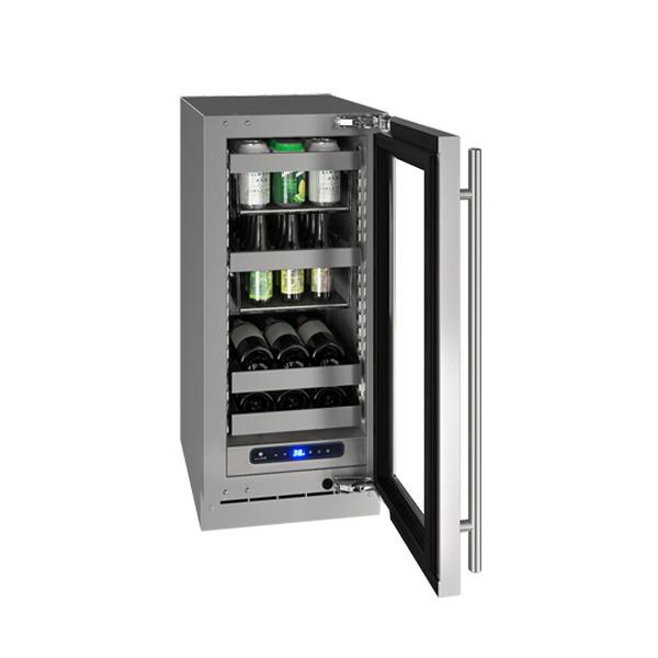 U-Line UHBV515SG51A Hbv515 15" Beverage Center With Stainless Frame Finish and Left-hand Hinge Door Swing and Lock (115 V/60 Hz)