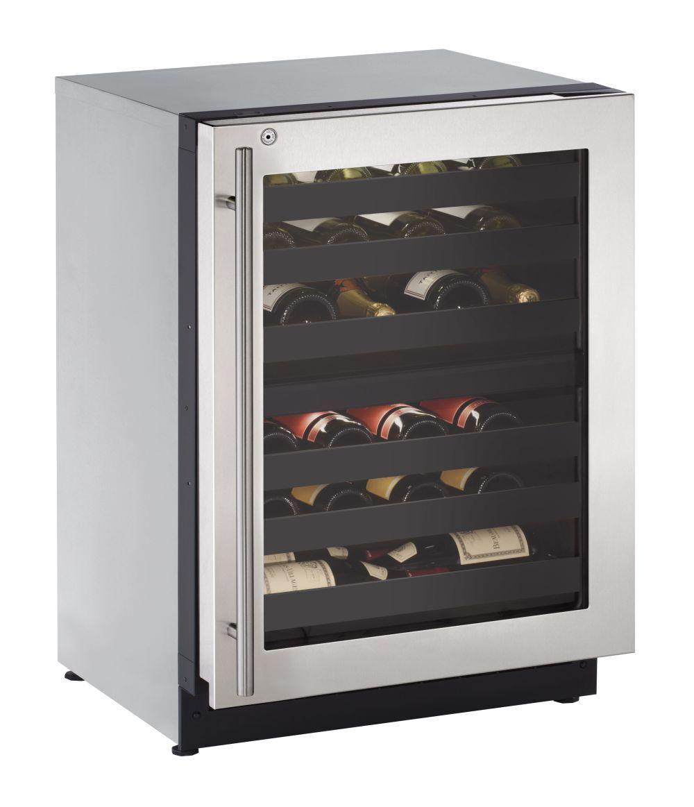 U-Line 24" Dual-zone Wine Refrigerator With Stainless Frame Finish and Right-hand Hinge Door Swing (115 V/60 Hz Volts /60 Hz Hz)