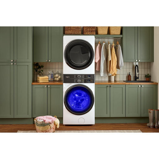 Whirlpool WGF5727TW Smart ENERGY STAR® Front Load Laundry Tower with UV Clean Technology & FreshFlowTM Vent System 4.5 cu. ft. Washer & 7.4 cu. ft. Gas Dryer