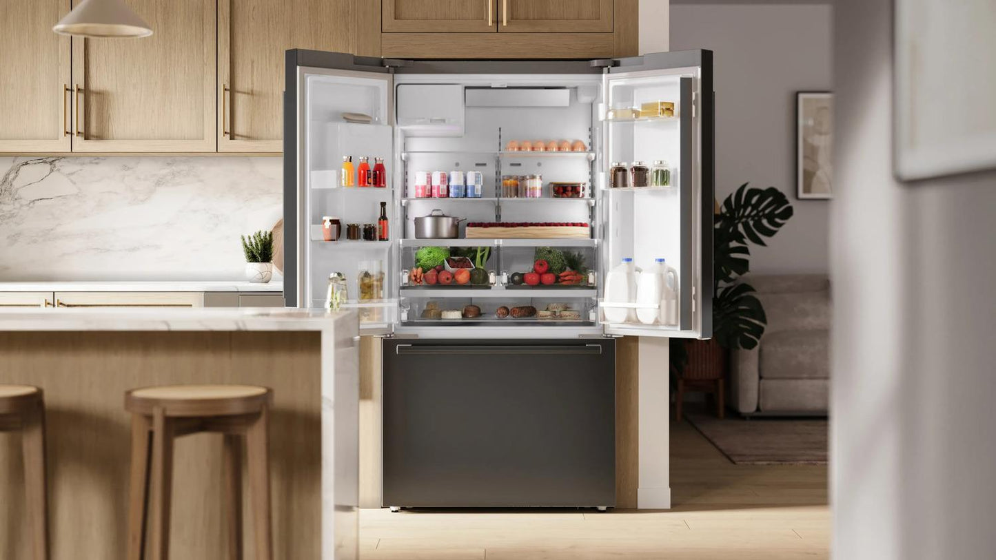 Bosch B36CD52SNB 500 Series, French Door Bottom freezer, multi door, 36'', Black inox-antifingerprint, Total No Frost