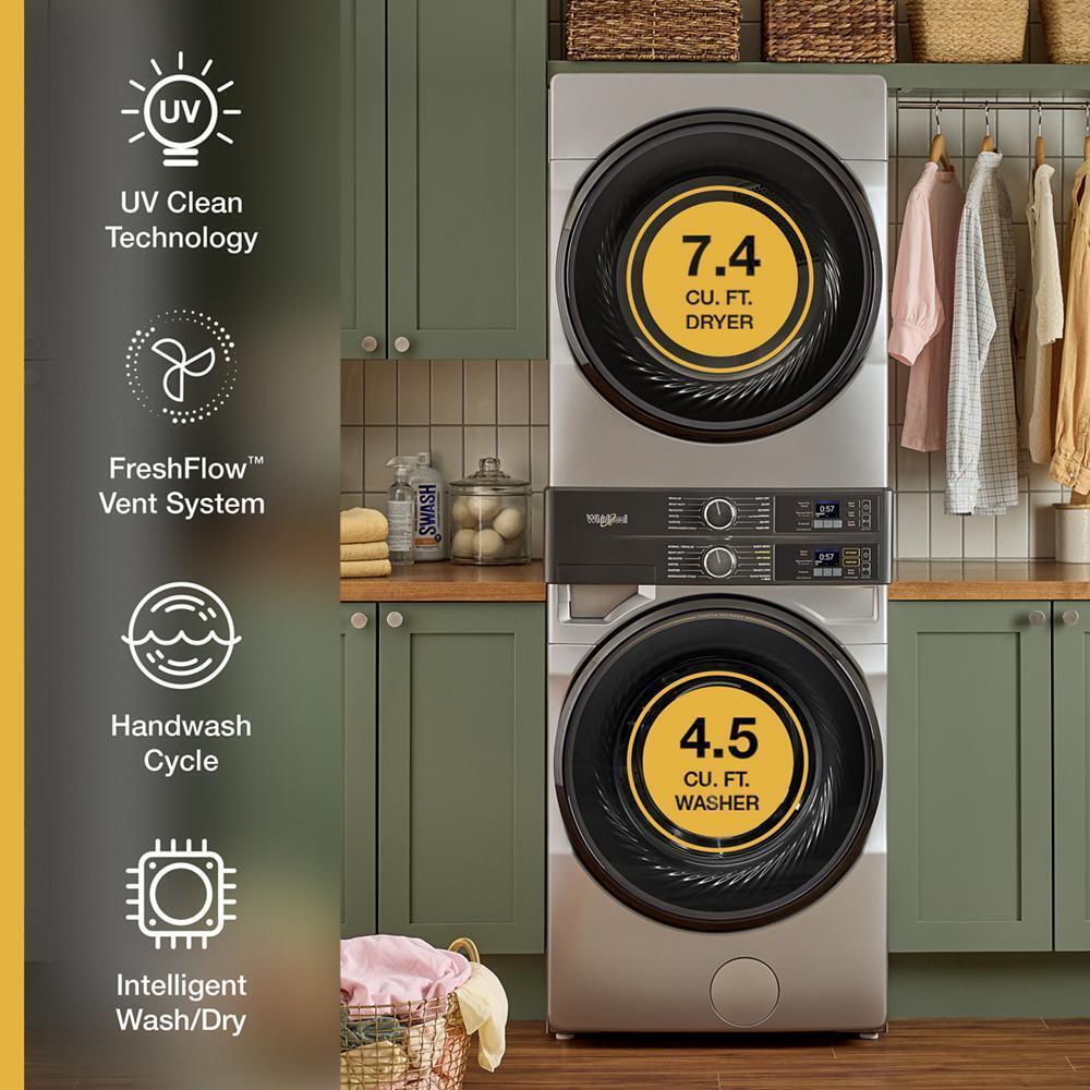 Whirlpool WEF5727TR Smart ENERGY STAR® Front Load Laundry Tower with UV Clean Technology & FreshFlowTM Vent System 4.5 cu. ft. Washer & 7.4 cu. ft. Electric Dryer