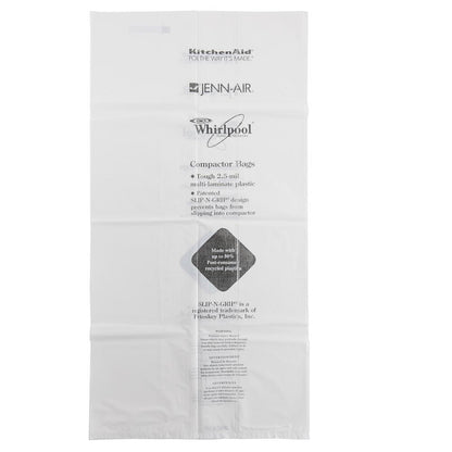 Maytag W10165295RP Heavy-Duty Plastic Compactor Bags (15-Pack) - White with Odor Remover for 15-IN Compactor Models