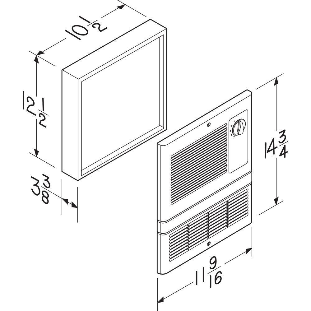9815WH Broan® Wall Heater, High-Capacity, 1500W Heater, 120/240V