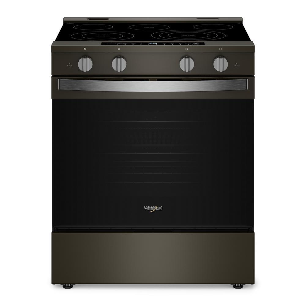 Whirlpool WSES7530RV 30-inch Smart Slide in Electric Range with Air Cooking Technology, No Preheat Air Fry, WipeClean™ Coating, Steam/Self Clean and High Speed Preheat