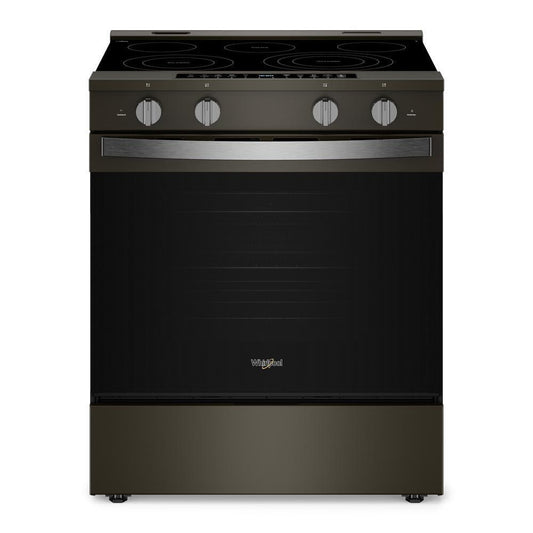Whirlpool WSES7530RV 30-inch Smart Slide in Electric Range with Air Cooking Technology, No Preheat Air Fry, WipeClean™ Coating, Steam/Self Clean and High Speed Preheat