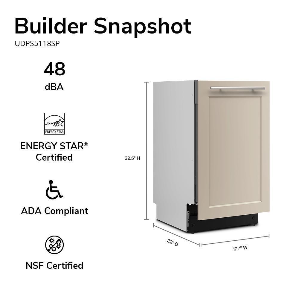 Maytag UDPS5118SP 18" Panel-Ready Dishwasher with Flush Install - 48 dBA