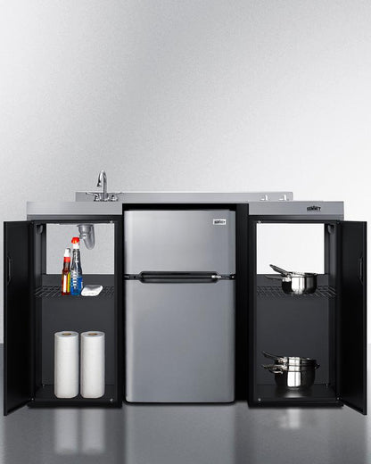 Summit CK55ADASINKL 54" Wide All-in-one Kitchenette, ADA Counter Height