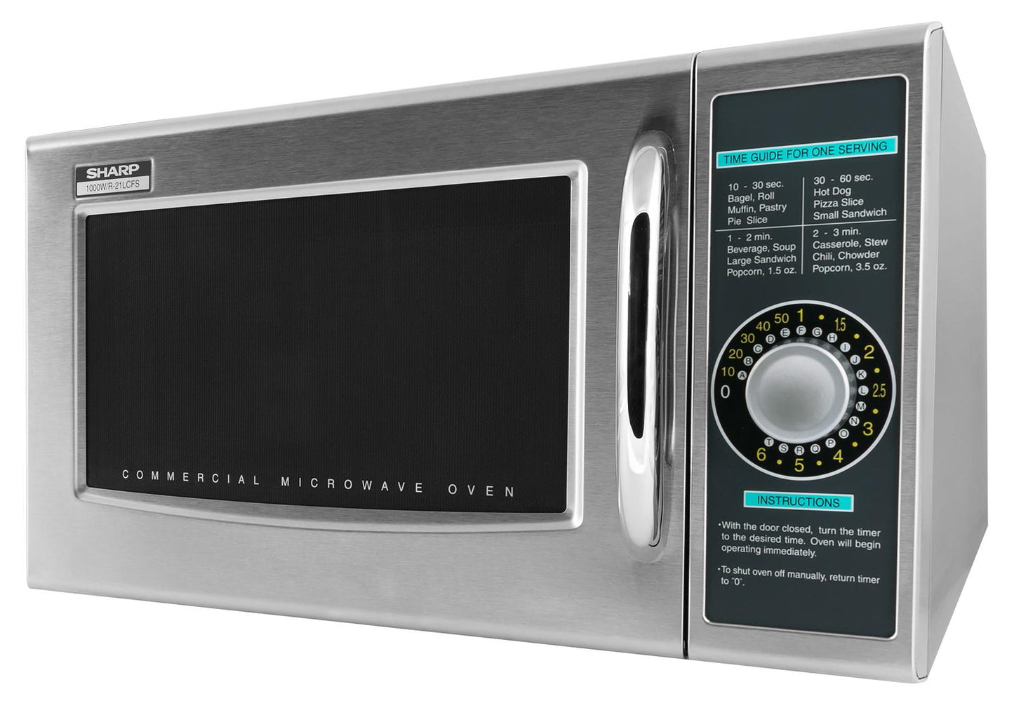 Sharp R21LCFS Medium-Duty Commercial Microwave Oven With 1000 Watts