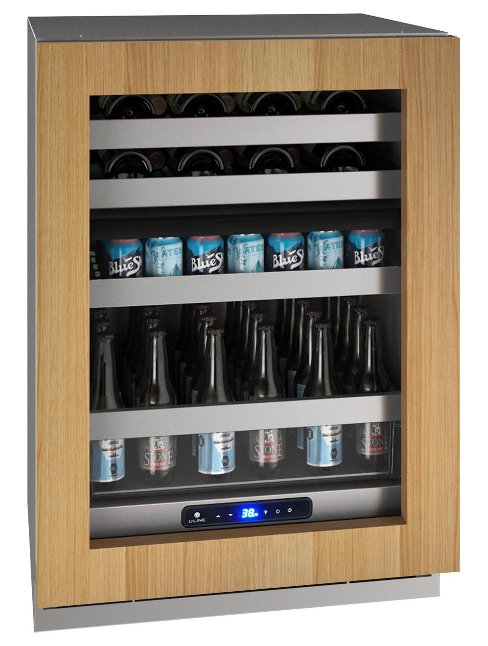 U-Line 24" Dual-zone Beverage Center With Integrated Frame Finish and Field Reversible Door Swing (115 V/60 Hz Volts /60 Hz Hz)