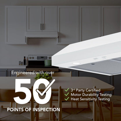 GLA1303WW Broan-NuTone 30-Inch Under Cabinet Range Hood, ENERGY STAR, 350 Max Blower CFM, White