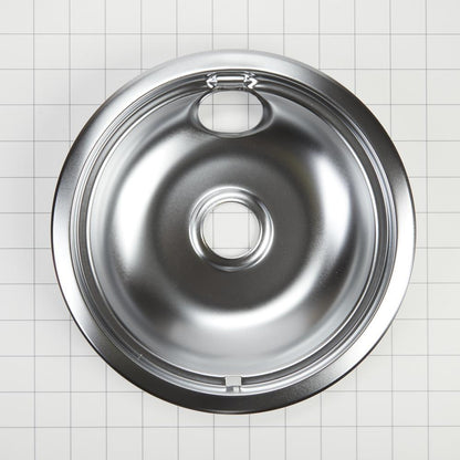 Whirlpool W10196405RW Range Electric/Cooktop 8-IN Round Drip Bowl (Single-Pack) - Chrome for Non-Hinged, 2-Wire Plug Cooking Elements