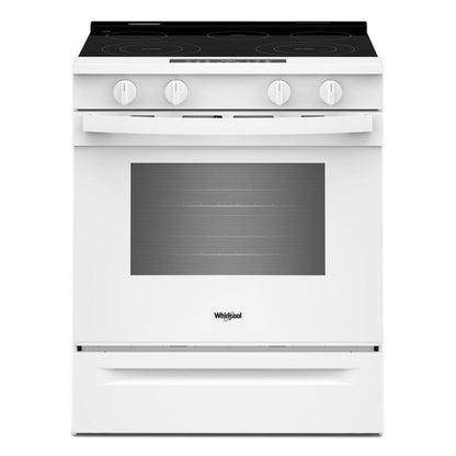 Whirlpool WSES4530TW 30-inch Electric Smart Range with Air Cooking Technology and Steam Clean
