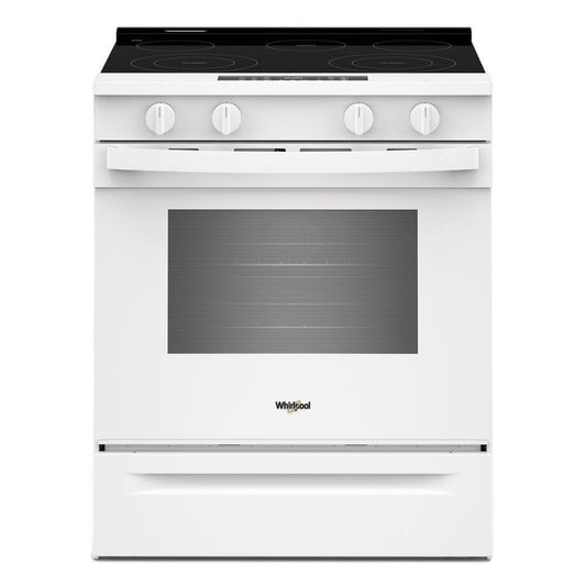 Whirlpool WSES4530TW 30-inch Electric Smart Range with Air Cooking Technology and Steam Clean