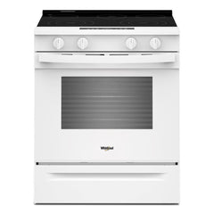 Whirlpool WSES4530TW 30-inch Electric Smart Range with Air Cooking Technology and Steam Clean