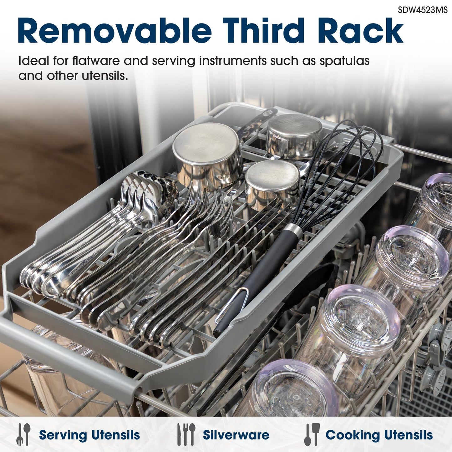 Sharp SDW4523MS 18 in. Stainless Steel 47 dB Dishwasher