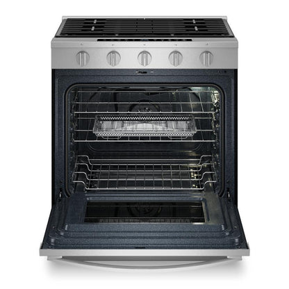 Whirlpool WSGS7530RZ 30-inch Smart Slide In Gas Range with Air Cooking Technology, No Preheat Air Fry, Steam/Self Clean and High Speed Preheat