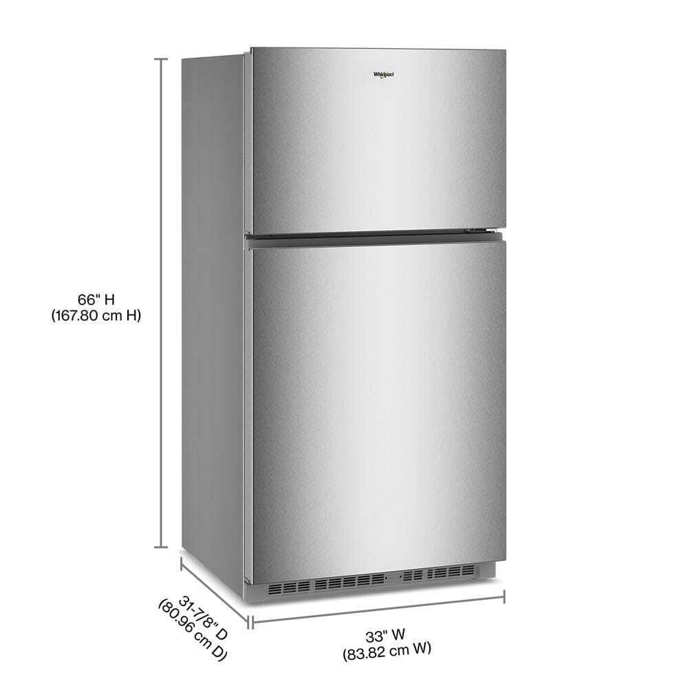 WRTX5421TZ Whirlpool® 32.8-inch Wide Top Freezer Refrigerator with Total Coverage Cooling- 21.3 Cu. Ft.