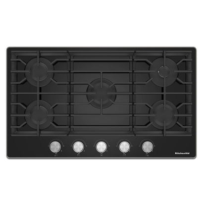 Kitchenaid KCGG536PBL 36" Gas-on-Glass Cooktop