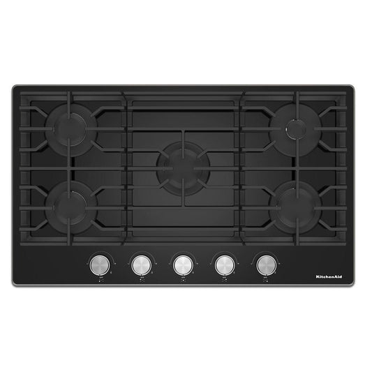 Kitchenaid KCGG536PBL 36" Gas-on-Glass Cooktop